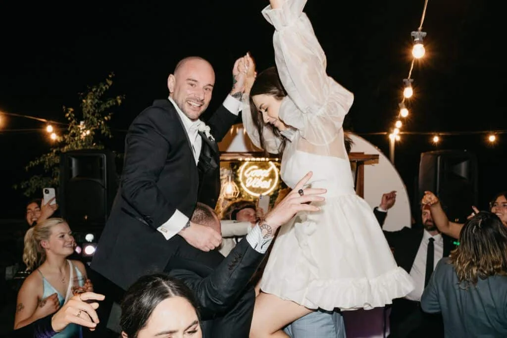 Couple dancing at wedding reception
