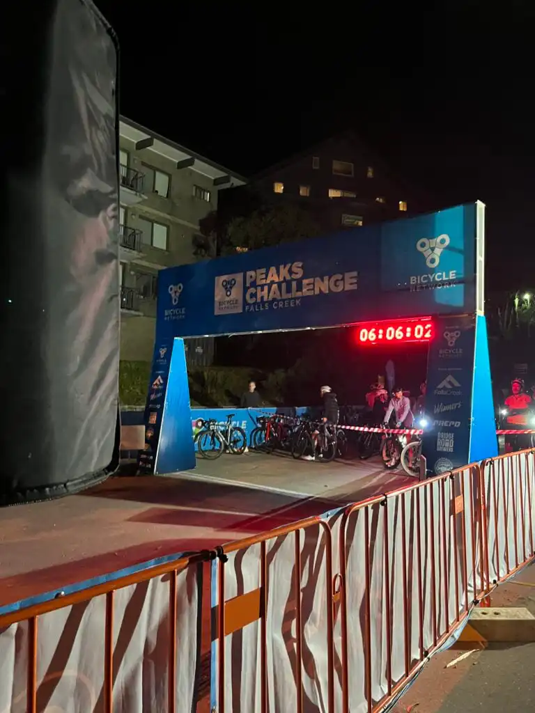 Finish line at bicycle challenge
