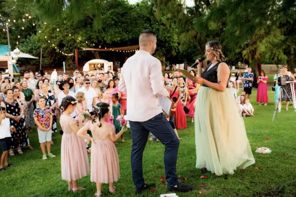Wedding ceremony outdoor reception