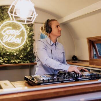 DJ playing music at party